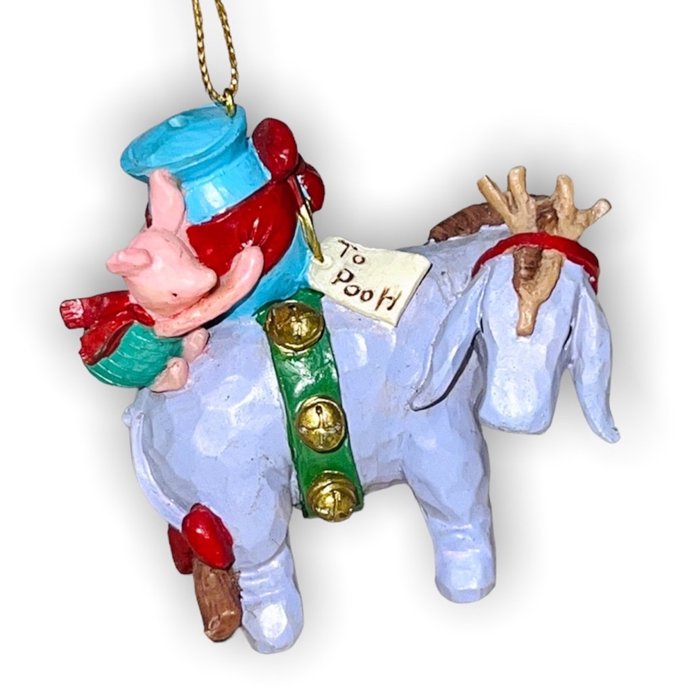 Vtg Disney MCF Classic Eeyore & Piglet Christmas Ornament Gift For POOH